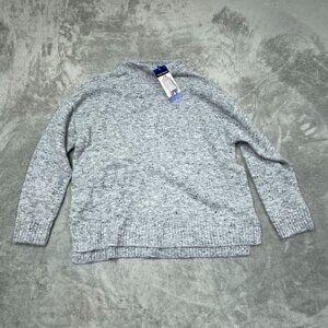 Well Worn Womens Gray Knit Sweater L Soft Acrylic Blend Long NWT 6594